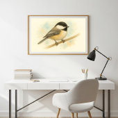 Sweet Black-Capped Chickadee Waterverf Portret Poster