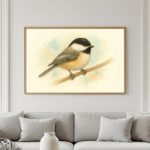 Sweet Black-Capped Chickadee Waterverf Portret Poster