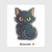 Sweet Black Cat Catitude grafisch ontwerp Sticker (Vel)