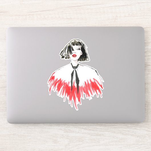 Sweet Black en Red Girly Beauty Sticker (Computer)