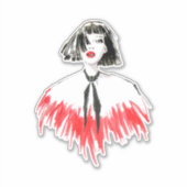 Sweet Black en Red Girly Beauty Sticker (Voorkant)