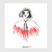 Sweet Black en Red Girly Beauty Sticker (Vel)