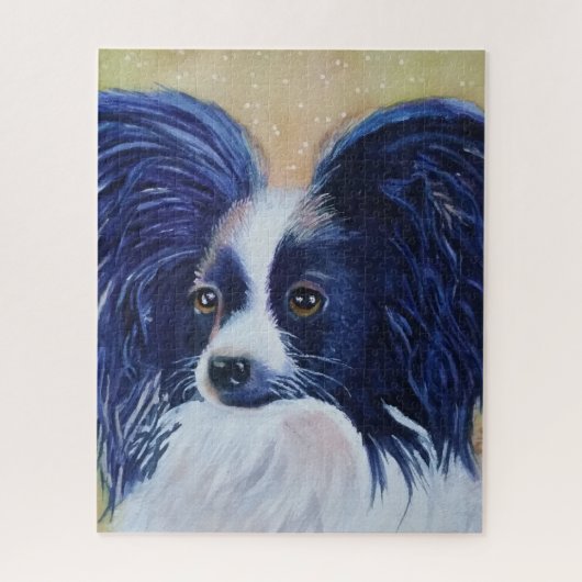 Sweet Black en White Papillon Puppy Legpuzzel (Verticaal)