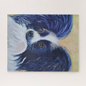 Sweet Black en White Papillon Puppy Legpuzzel (Horizontaal)
