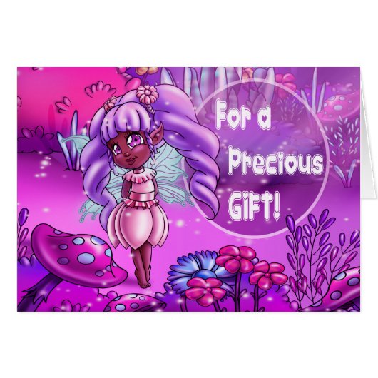 Sweet Black Fairy Birthday (Voorkant Horizontaal)