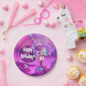 Sweet Black Fairy Birthday Papieren Bordje (Feest)