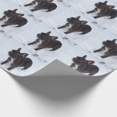 Sweet Black French Bulldog Likert sneeuw Cadeaupapier (Hoek)