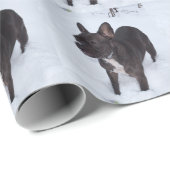 Sweet Black French Bulldog Likert sneeuw Cadeaupapier (Rol Hoek)