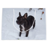 Sweet Black French Bulldog Likert sneeuw Large Cadeautasje (Voorkant)