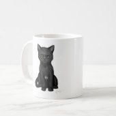 Sweet Black Kitty Cat met heldere gouden ogen Koffiemok (Voorkant links)