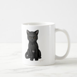 Sweet Black Kitty Cat met heldere gouden ogen Koffiemok