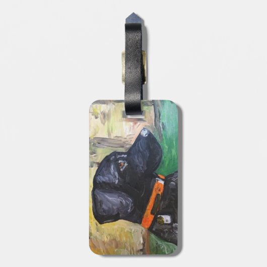 Sweet Black Lab bagagelabel door Willowcatdesigns (Achterkant verticaal)