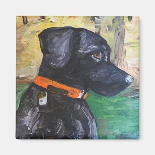 Sweet Black Lab Magnet van Willowcatdesigns (Voorkant)