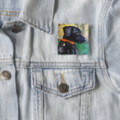 Sweet Black Lab pin van Willowcatdesigns Vierkante Button 5,1 Cm (In situ)
