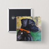 Sweet Black Lab pin van Willowcatdesigns Vierkante Button 5,1 Cm (Voorkant /achterkant)