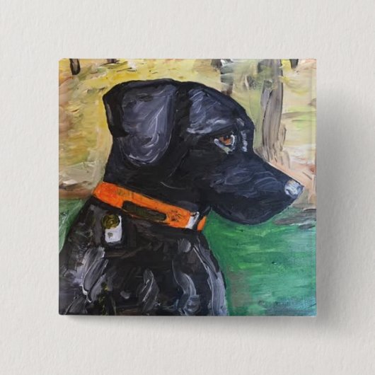 Sweet Black Lab pin van Willowcatdesigns Vierkante Button 5,1 Cm (Voorkant)