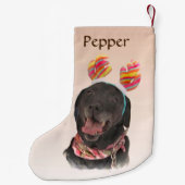 Sweet Black Labrador Retriever Dog Kleine Kerstsok (Achterkant)