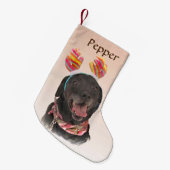 Sweet Black Labrador Retriever Dog Kleine Kerstsok (Voorkant (Hangend))