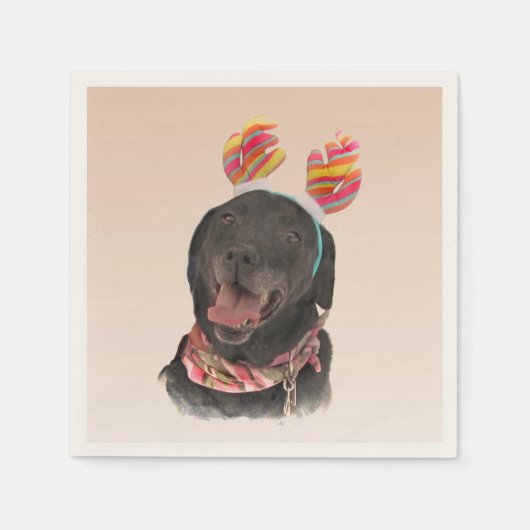 Sweet Black Labrador Retriever Dog Servet (Voorkant)