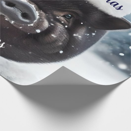 Sweet Black Piggy Kerstmis Cadeaupapier (Hoek)