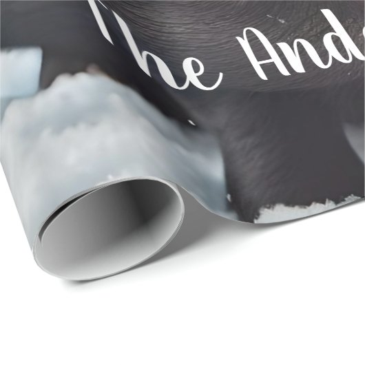 Sweet Black Piggy Kerstmis Cadeaupapier (Rol Hoek)