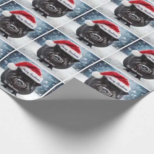 Sweet Black Piggy Kerstmis Cadeaupapier (Hoek)