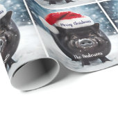 Sweet Black Piggy Kerstmis Cadeaupapier (Rol Hoek)