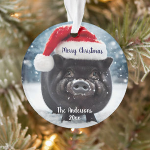 Sweet Black Piggy Kerstmis Ornament