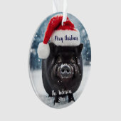 Sweet Black Piggy Kerstmis Ornament (voorkant)
