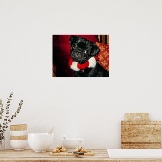 Sweet Black Pug Poster (Keuken)