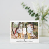 Sweet Black & White Modern Two-Photo Save the Date Aankondigingskaart (Staand voorkant)