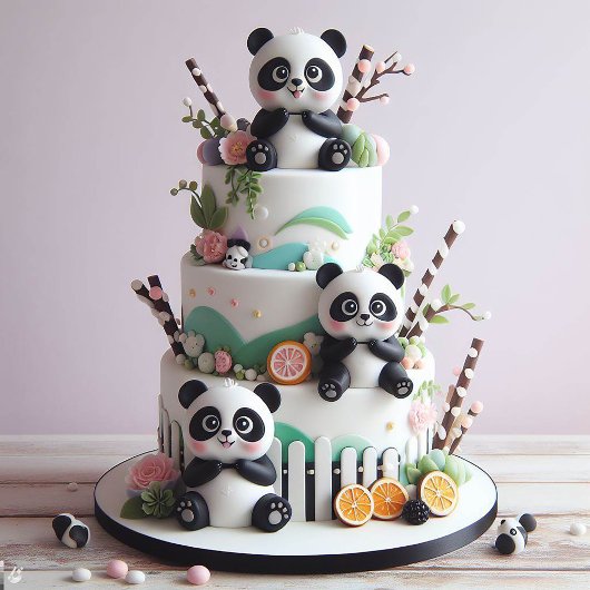 SWEET BLACK & WHITE PANDA THEMA KIDS VERJAARDAG KAART