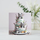 SWEET BLACK & WHITE PANDA THEMA KIDS VERJAARDAG KAART (Staand voorkant)