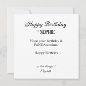 SWEET BLACK & WHITE PANDA THEMA KIDS VERJAARDAG KAART (Achterkant)