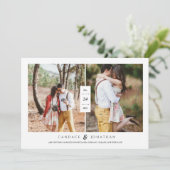 Sweet Black & White Stippen Twee-Foto Opslaan van  Kaart (Staand voorkant)