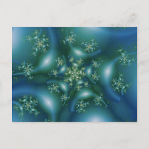 Sweet Blauwe en groene fractale kunst Briefkaart