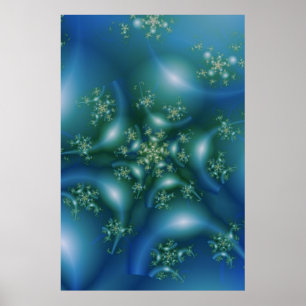 Sweet   Blauwe en groene fractale kunst Poster