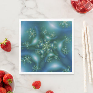 Sweet Blauwe en groene fractale kunst Servet