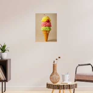 "Sweet Bliss" – Ice Cream Cone Art Print