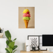 "Sweet Bliss" – Ice Cream Cone Art Print (Thuiskantoor)