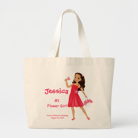 Sweet Bloemenmeisje Grote Tote Bag (Voorkant)