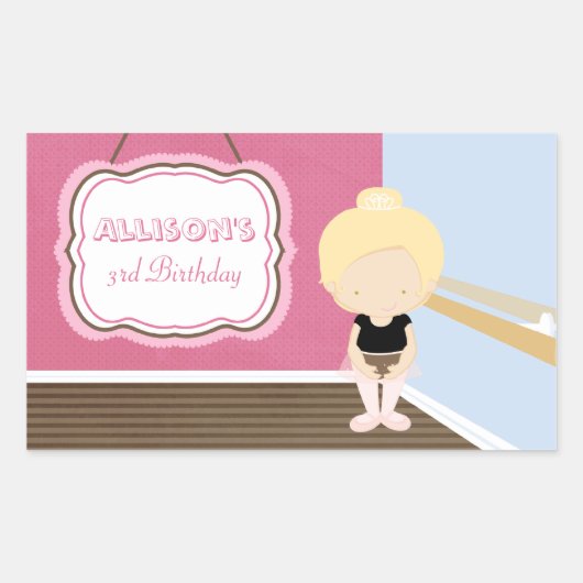 Sweet blonde ballerina girl sticker (Voorkant)