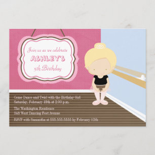 Sweet blonde ballet girl uitnodiging