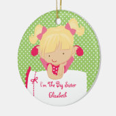 Sweet Blonde Girl Sister Keramisch Ornament (Links)