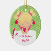 Sweet Blonde Girl Sister Keramisch Ornament (Rechts)