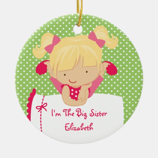 Sweet Blonde Girl Sister Keramisch Ornament (Voorkant)