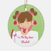 Sweet Blonde Girl Sister Keramisch Ornament (Links)