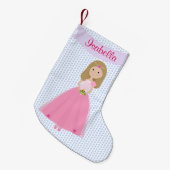 Sweet Blonde Hair Princess Personalized Stocking Kleine Kerstsok (Voorkant (Hangend))