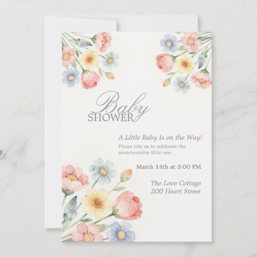 Sweet Bloom Invitation Kaart (Voorkant)
