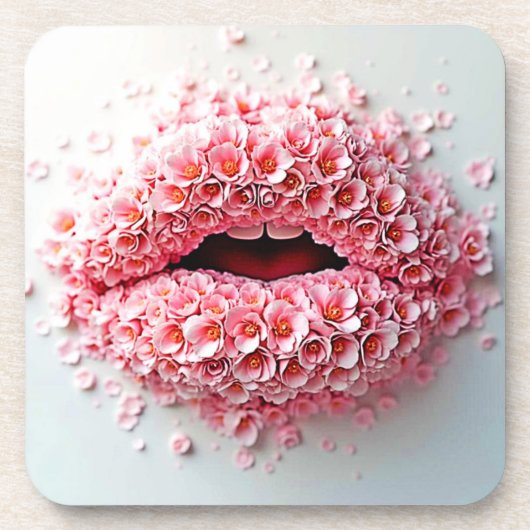 Sweet Bloom Lips Art Bier Onderzetter (Voorkant)